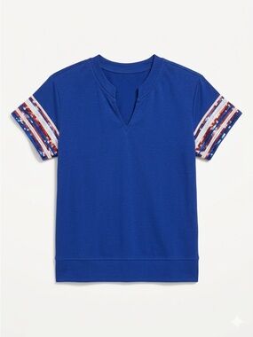 MARY SQUARE  Stripe-Blue & Orange Lauren Top Size XS NWT